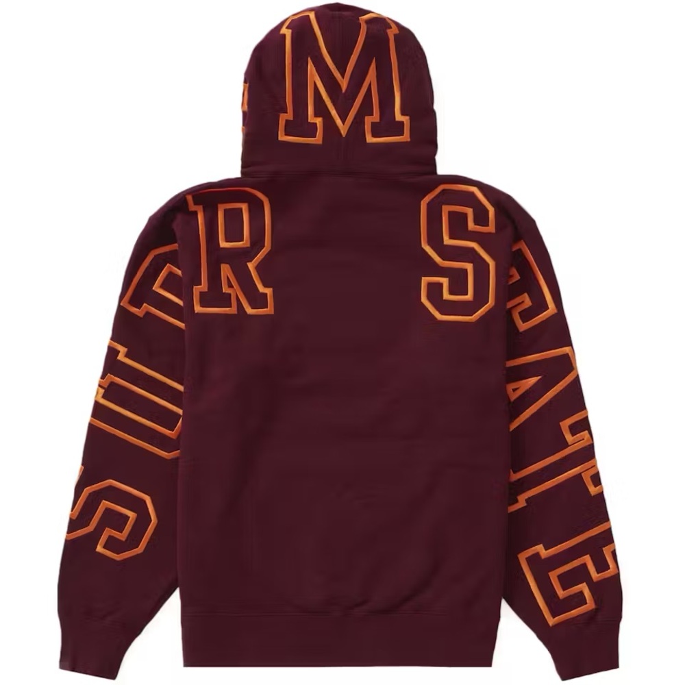 Supreme medium burgundy State Hooded Sweatshirt Hoodie